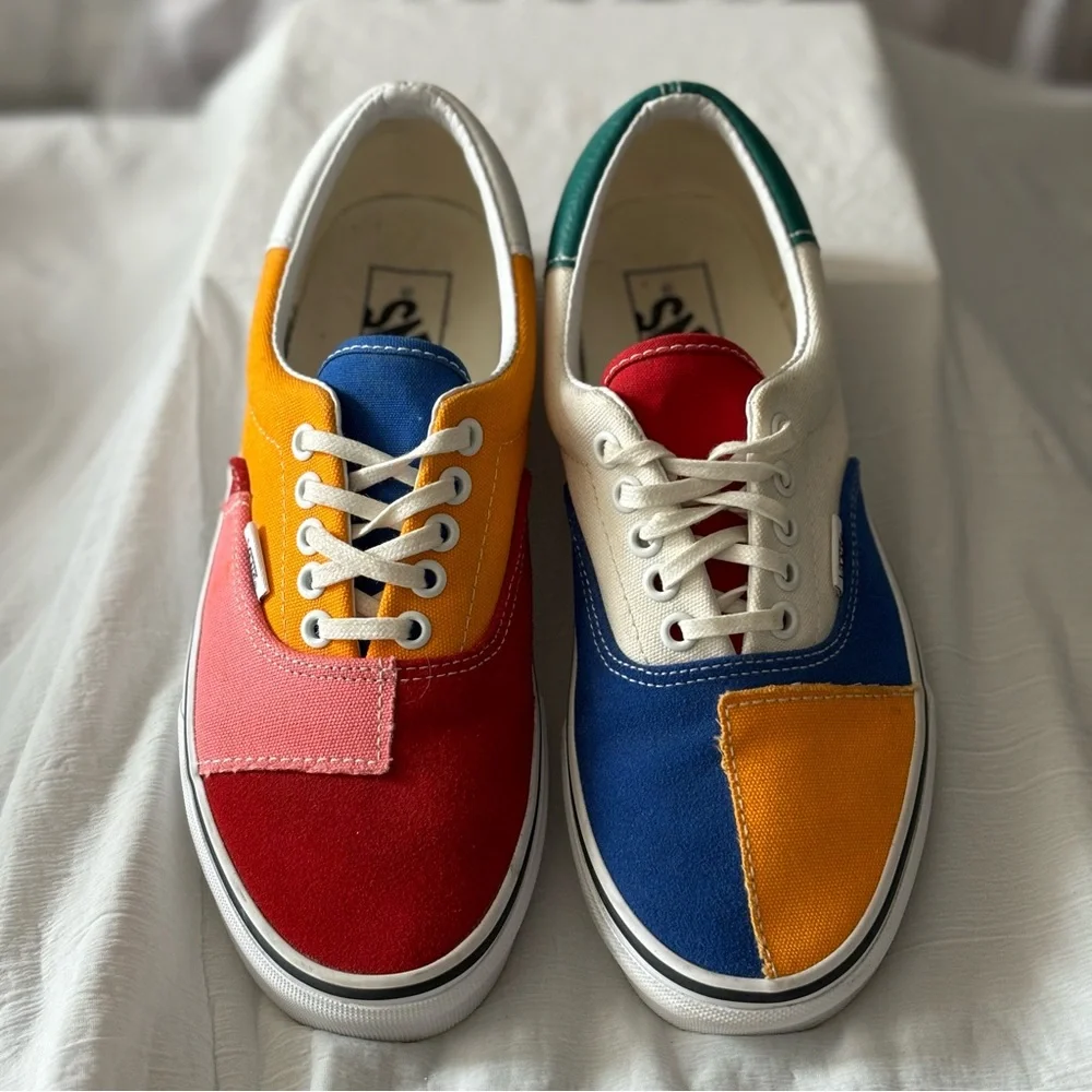 VANS Era Patchwork Shoes W8.5/M7 Multicolor Skateboard Sneakers Excellent - Picture 1 of 10